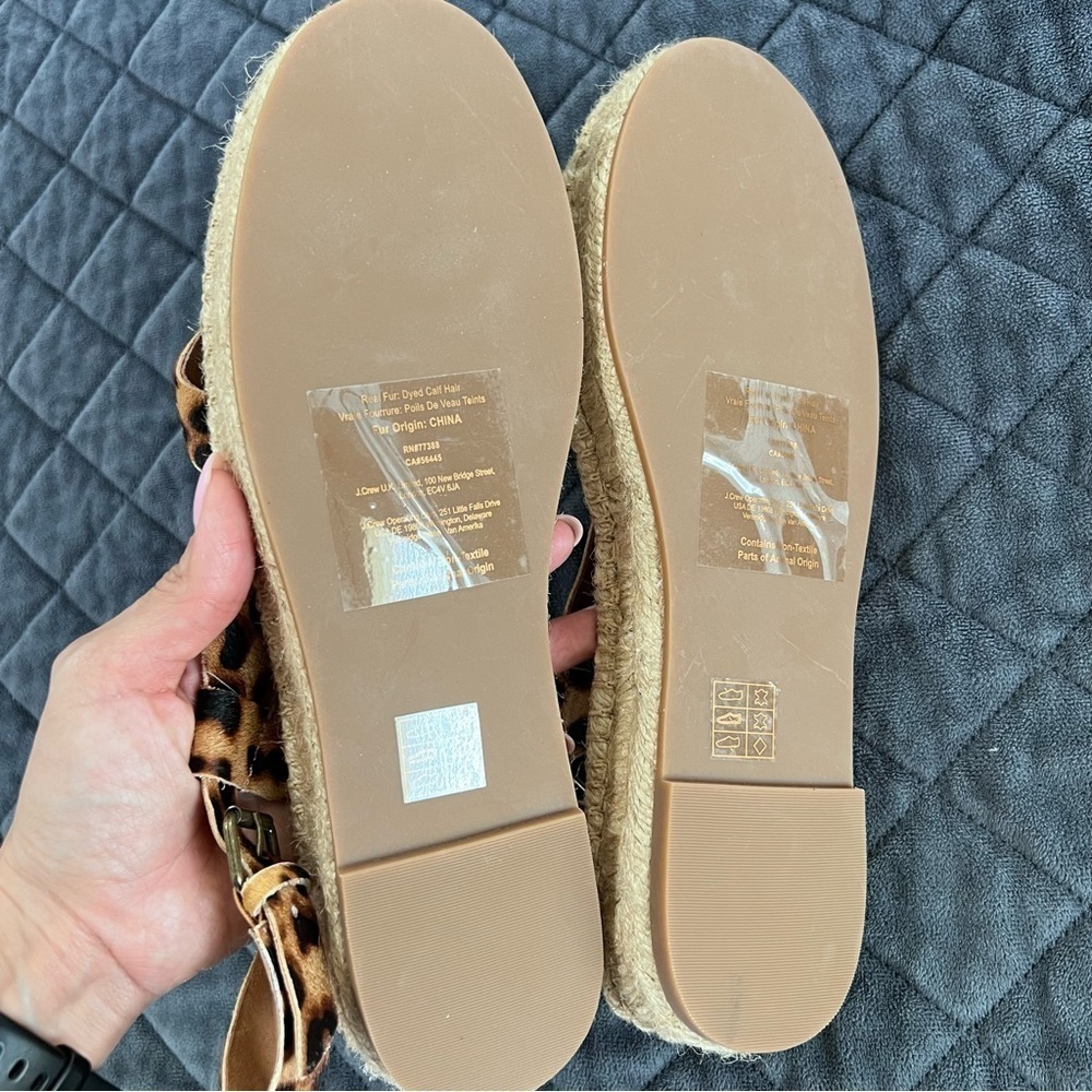 Madewell wedge Sandals Women size 9 Leopard Animal Print Malia Espadrille - Picture 6 of 12
